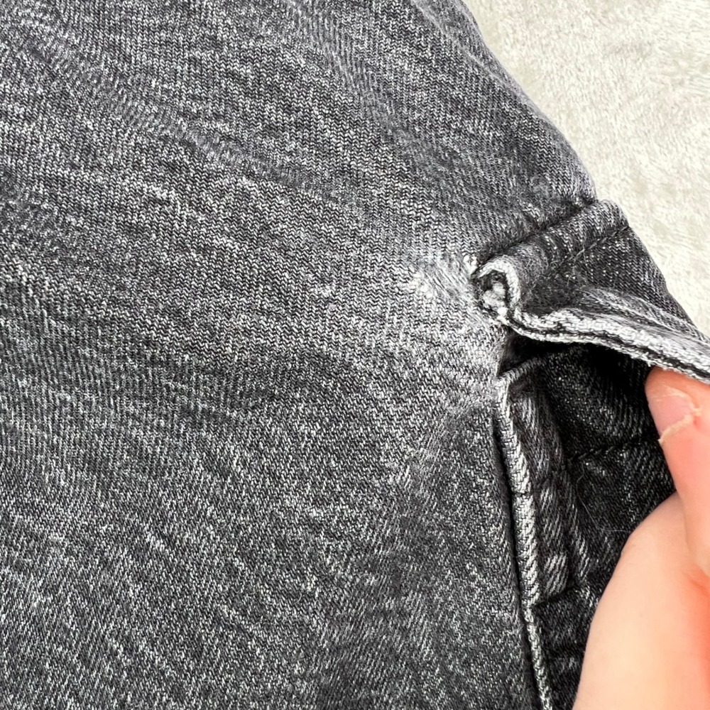 American Eagle Super High Rise Baggy Straight Cargo Jeans Women 8 X-Long Stretch - Picture 6 of 16